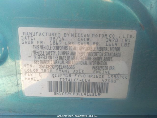 3N1CE2CP0EL416565 Nissan Versa Note S