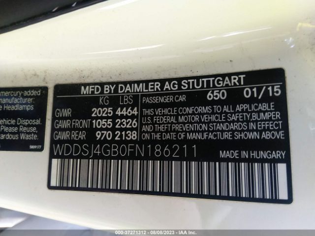 WDDSJ4GB0FN186211 Mercedes-Benz Cla-class Cla 250