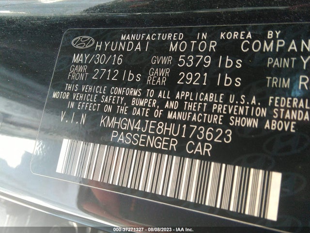 Genesis G80 3.8l 2017 KMHGN4JE8HU173623 Image 9