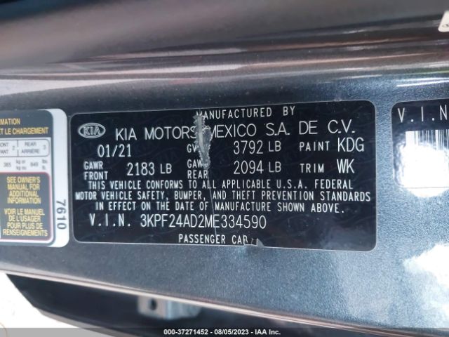 3KPF24AD2ME334590 KIA Forte Lxs