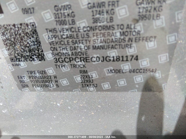 Chevrolet Silverado 1500 Lt 2018 3GCPCREC0JG181174 Image 9
