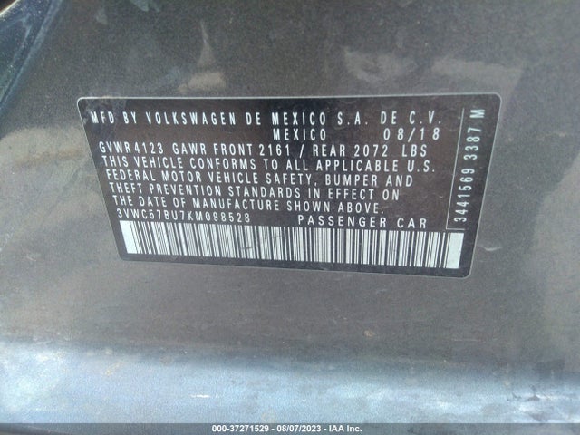 3VWC57BU7KM098528 Volkswagen Jetta S/se/r-line