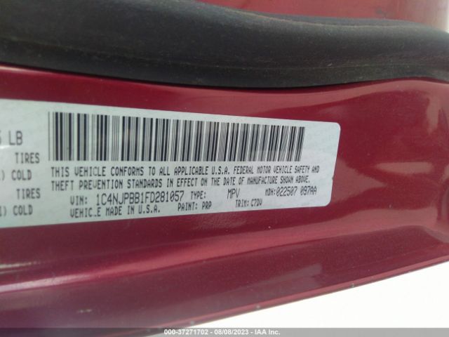 1C4NJPBB1FD281057 Jeep Patriot Sport