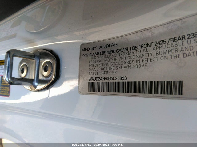 WAUD2AFR0GA025893 Audi A5 PREMIUM
