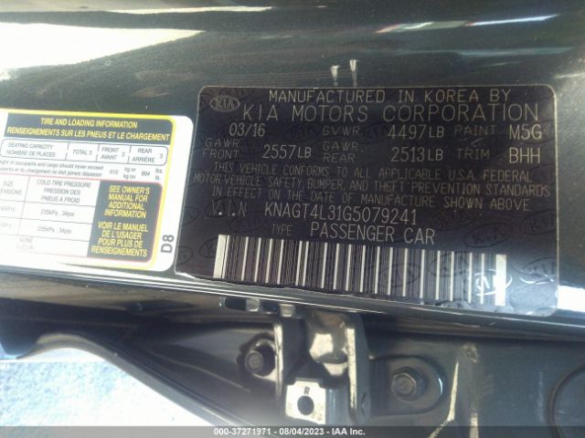 KNAGT4L31G5079241 KIA Optima Lx