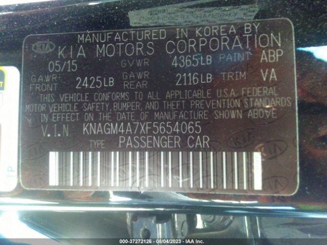 KNAGM4A7XF5654065 KIA Optima Lx