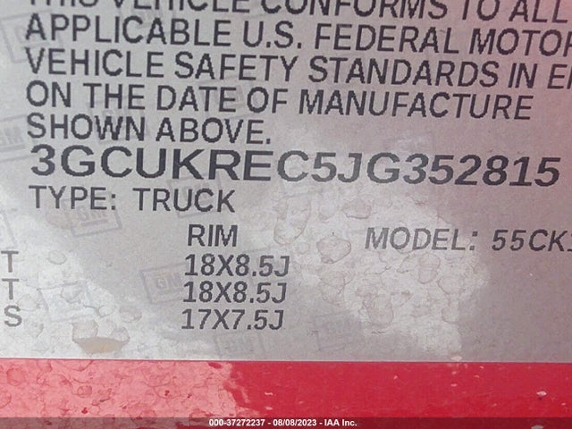 Chevrolet Silverado 1500 Lt 2018 3GCUKREC5JG352815 Image 9