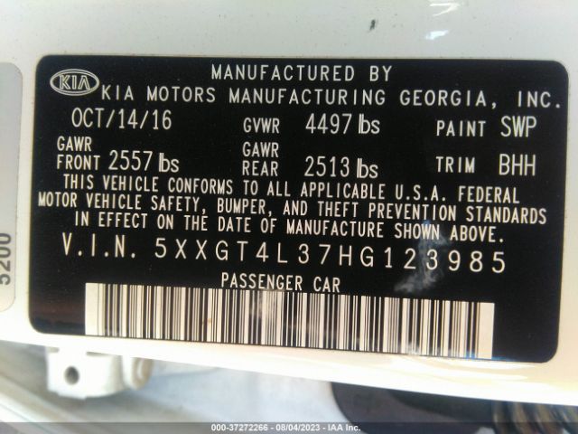 5XXGT4L37HG123985 KIA Optima Lx