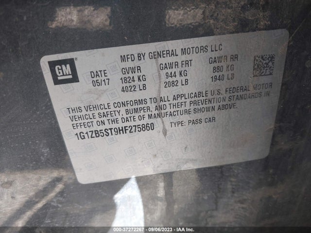 Chevrolet MALIBU LS 2017 1G1ZB5ST9HF275860 Image 15
