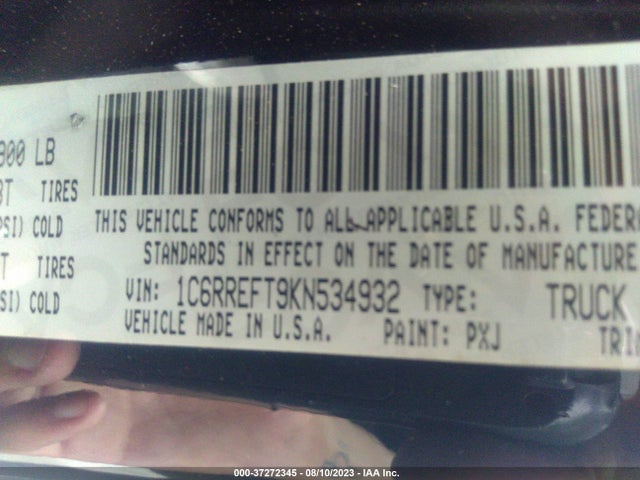 1C6RREFT9KN534932 RAM 1500 Big Horn/lone Star
