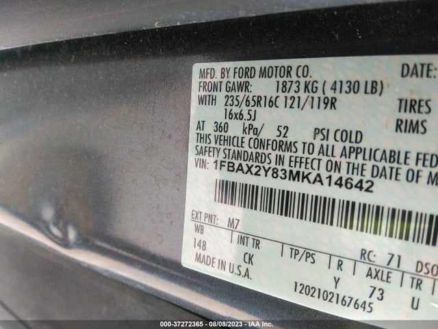 Ford Transit Passenger Wagon Xl/xlt 2021 1FBAX2Y83MKA14642 Image 9