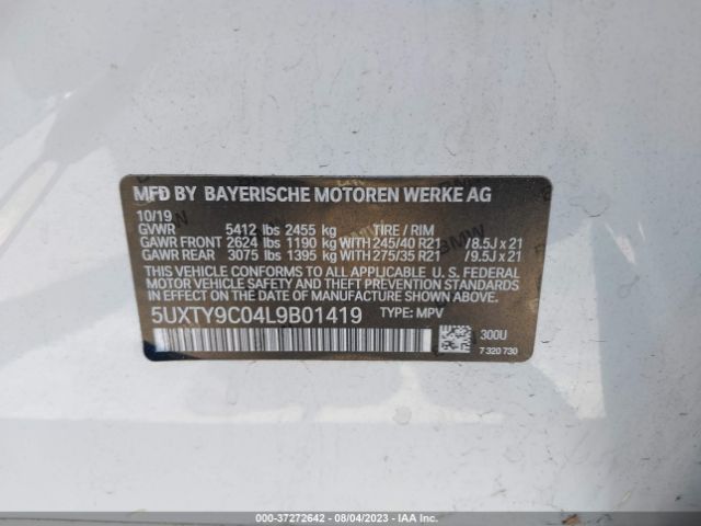5UXTY9C04L9B01419 BMW X3 M40i