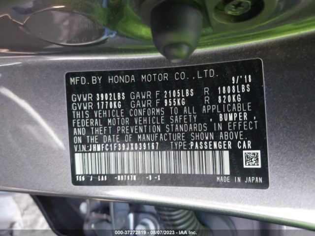 JHMFC1F39JX039167 Honda Civic Sedan Ex-t