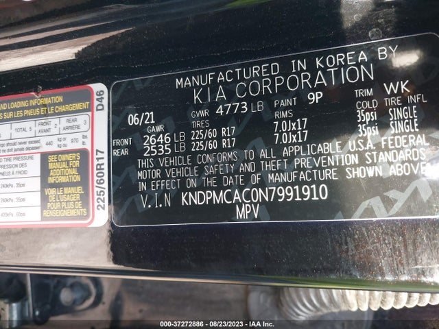 2022 KIA SPORTAGE LX VIN: KNDPMCAC0N7991910