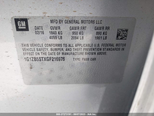 Chevrolet MALIBU LS 2016 1G1ZB5STXGF216976 Image 10