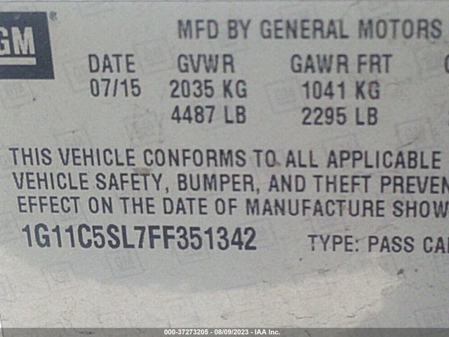 Chevrolet MALIBU LT 2015 1G11C5SL7FF351342 Image 9