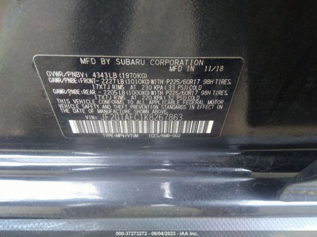 JF2GTAEC1K8267863 Subaru Crosstrek Premium
