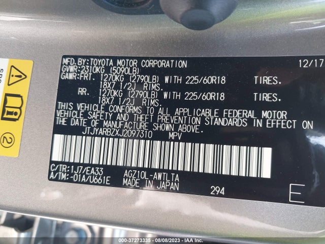 JTJYARBZXJ2097310 Lexus Nx Nx 300