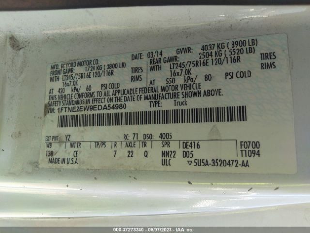 1FTNE2EW9EDA54980 Ford Econoline Cargo Van Commercial/recreational
