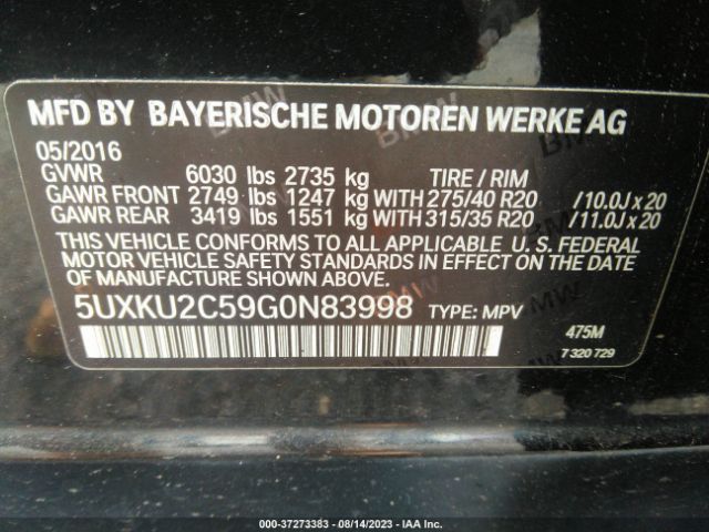 5UXKU2C59G0N83998 BMW X6 Xdrive35i