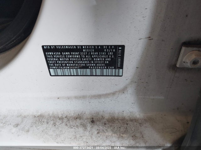 3VWD17AJ6GM343947 Volkswagen Jetta Sedan 1.8t Sport