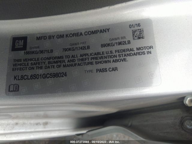 Chevrolet Spark Ev Lt 2016 KL8CL6S01GC598024 Image 9