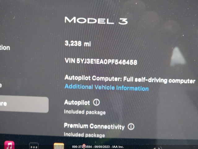 Tesla MODEL 3 2023 5YJ3E1EA0PF546458 Image 9
