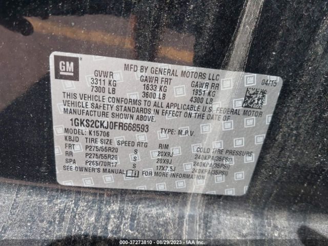 1GKS2CKJ0FR668593 GMC YUKON DENALI