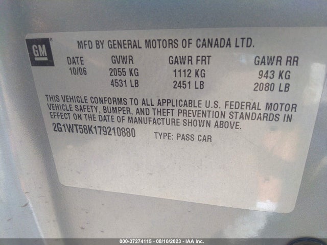 2010 CHEVROLET IMPALA LT VIN: 2G1WB5EN4A1246506