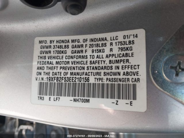 19XFB2F53EE210156 Honda Civic Sedan Lx