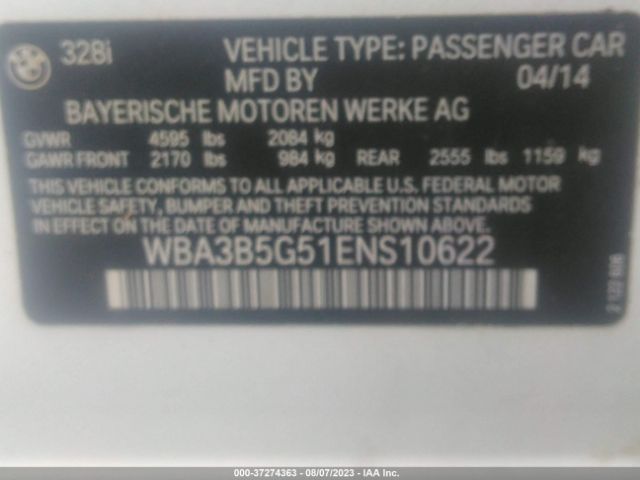WBA3B5G51ENS10622 BMW 3 Series 328i Xdrive