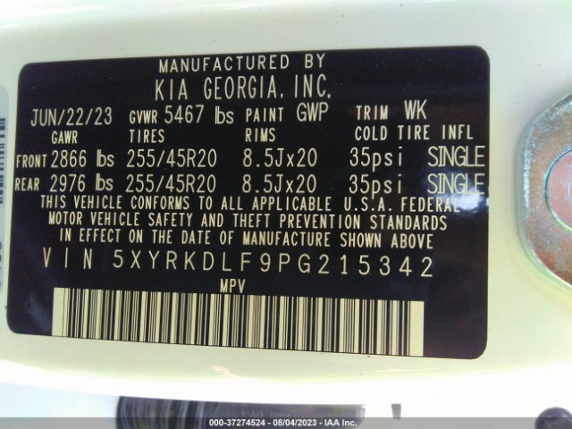 5XYRKDLF9PG215342 KIA Sorento X-line Sx Prestige