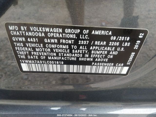 1VWMA7A31LC001819 Volkswagen Passat 2.0t R-line