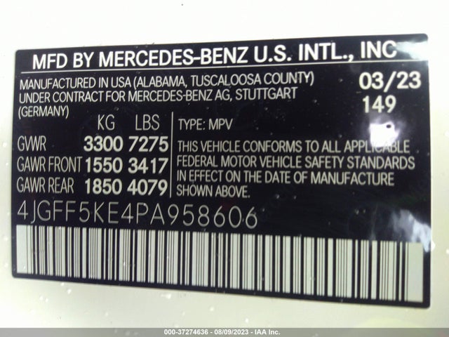 2023 Mercedes-Benz GLS-Class, VIN: 4JGFF5KE4PA958606