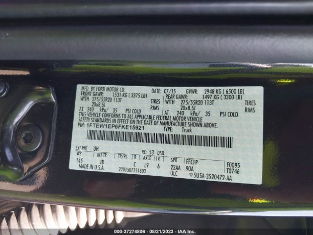 1FTEW1EP6FKE15921 Ford F-150 Xlt/xl/lariat