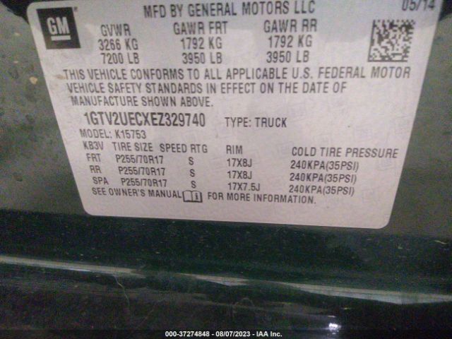 1GTV2UECXEZ329740 GMC Sierra 1500 Sle