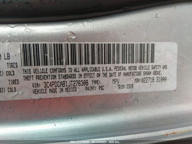 3C4PDCAB1JT276308 Dodge JOURNEY SE