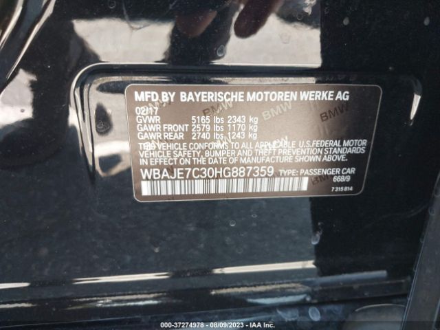 WBAJE7C30HG887359 BMW 5 Series 540i Xdrive