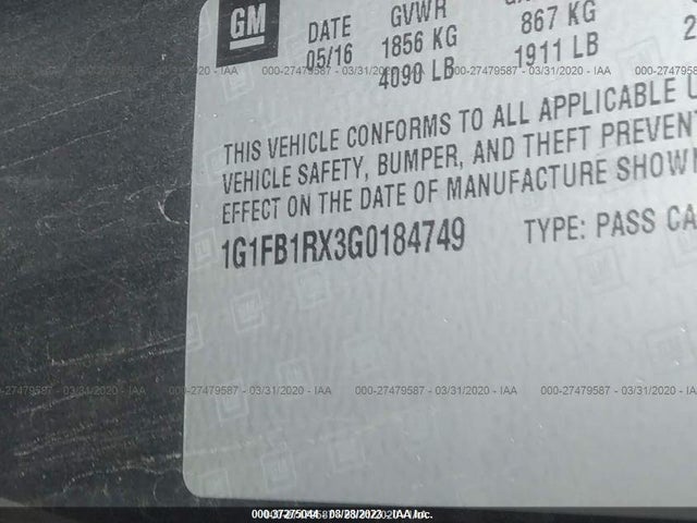 Chevrolet Camaro 1lt 2016 1G1FB1RX3G0184749 Image 9