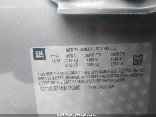 Chevrolet IMPALA LT 2017 1G1105S34HU170500 Image 15