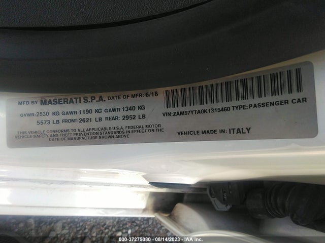 ZAM57YTA0K1315460 Maserati Ghibli S Q4