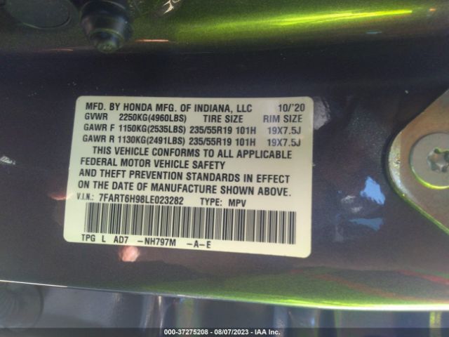 7FART6H98LE023282 Honda Cr-v Hybrid Touring