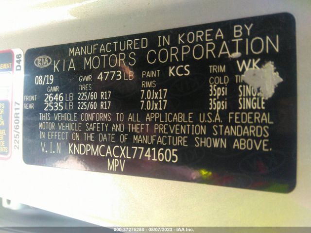 KNDPMCACXL7741605 KIA Sportage Lx