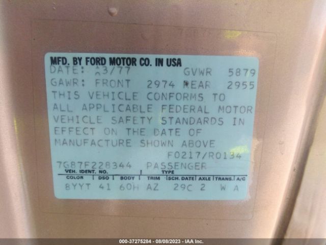1977 FORD THUNDERBIRD HARDTOP 7G87F228344       Photo 8