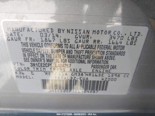 Nissan Versa Note Sv 2014 3N1CE2CP5EL424287 Image 16