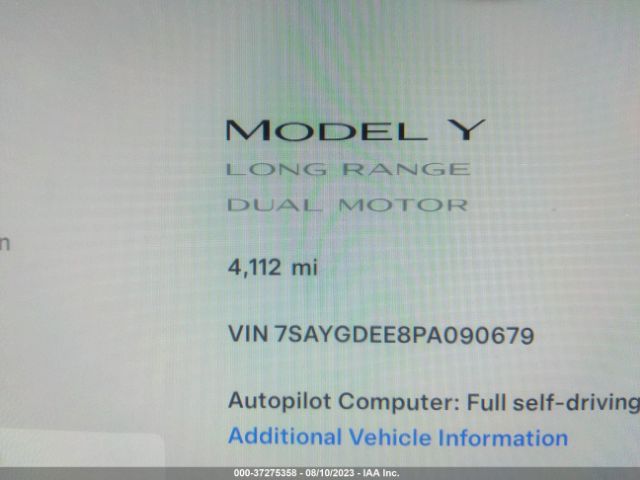 7SAYGDEE8PA090679 Tesla Model Y Long Range