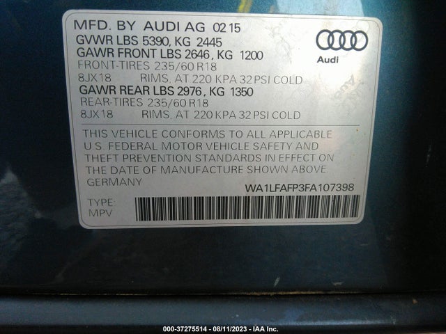 WA1LFAFP3FA107398 Audi Q5 Premium Plus