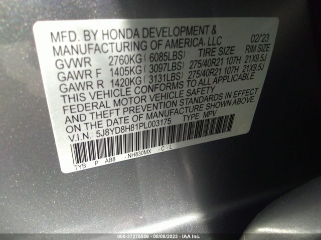 Acura Mdx Type S W/advance Package 2023 5J8YD8H81PL003175 Image 9