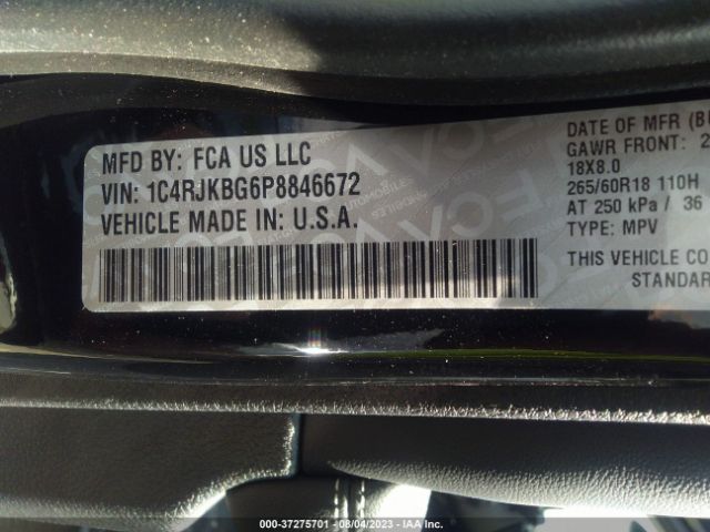 1C4RJKBG6P8846672 Jeep Grand Cherokee L Limited