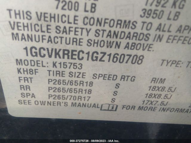 1GCVKREC1GZ160708 Chevrolet Silverado 1500 2lt